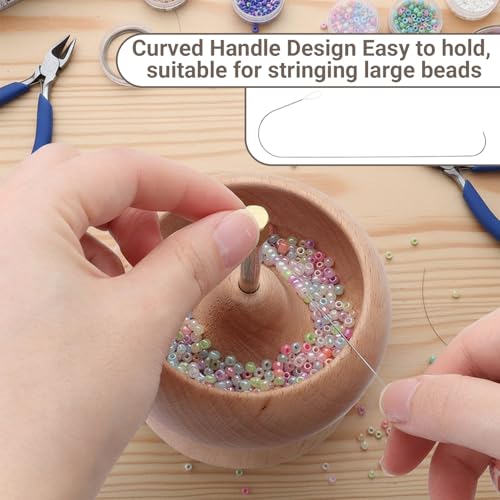 TIESOME 8 Pcs Bead Spinner Needles, 14cm/5.51 Inch Beading Needle for Seed Beads, Stainless Steel Big Eye Beading Needles for Seed Beads, 0.6mm & 0.7mm for Jewelry Making, Bracelet & Necklace