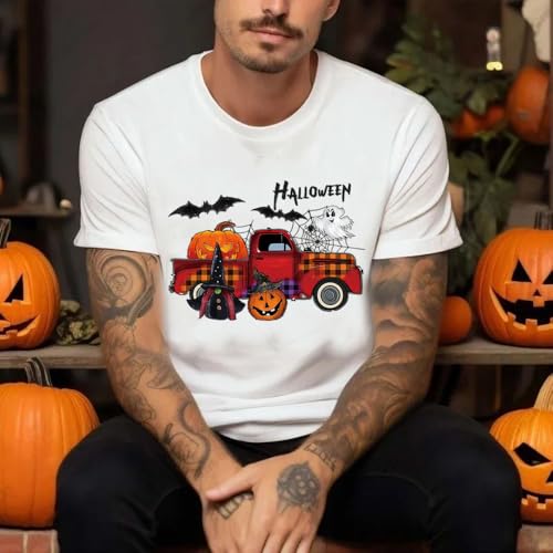 Happy Halloween Heat Transfer Vinyl Patches, 4 Packs Witch Iron on Transfer Stickers Sweet and Spooky Pumpkin Ghost Dwarf Bat Design Large Patches Heat Thermal Press Appliques for Jacket T-Shirt Bags - color: I