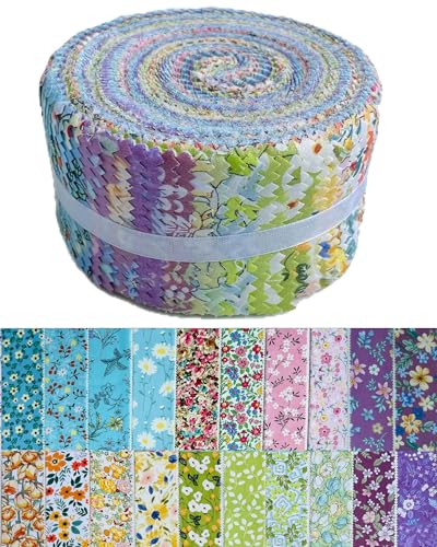 100% Cotton Jelly Roll Fabric Strips for Quilting and Sewing -Flowering - color: Flowering Season