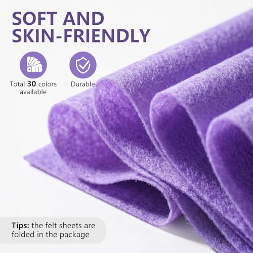 Lavender Soft Felt Sheet 36'' X 36'', 1.4mm Felt Fabric Sheet for Crafts - color: Lavender