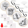 Unittype 4 Set 8'' Book Flower Embroidery Kits for Beginner Adult, Stylish - style: Stylish