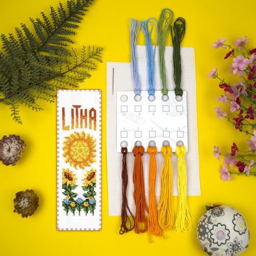 Povitrulya Cross Stitch Bookmark Kit Wheel of the Year: Litha – Counted DIY Embroidery Set for Adults & Beginners, Summer Solstice Pagan Wiccan Sun Fire Festival Gift - color: Litha