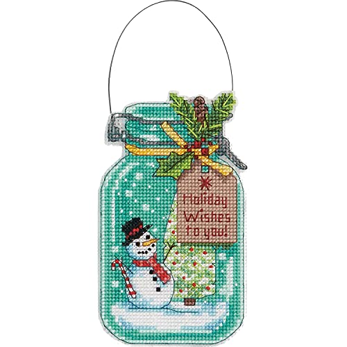Dimensions Christmas Jar Ornaments Counted Cross Stitch Kit, Set of 4