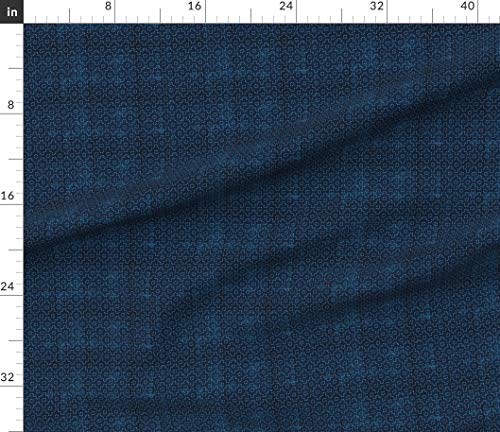 Spoonflower Fabric Sashiko Japanese Traditional on Petal Signature Cotton - size: Yard