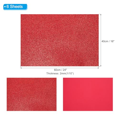PATIKIL 2mm 1/10" Thick,16x24inch 40x60cm,Dark Red,EVA Shiny Foam,6 Pcs - color: Dark Red