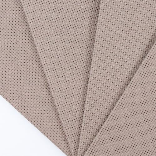 KCS 4/6 pc of 12" x 18" 30cmx45cm 18CT Counted Cotton Aida Cloth Cross Stitch Fabric (Coffee, 4 pc) - color: Coffee, size: 4 pc