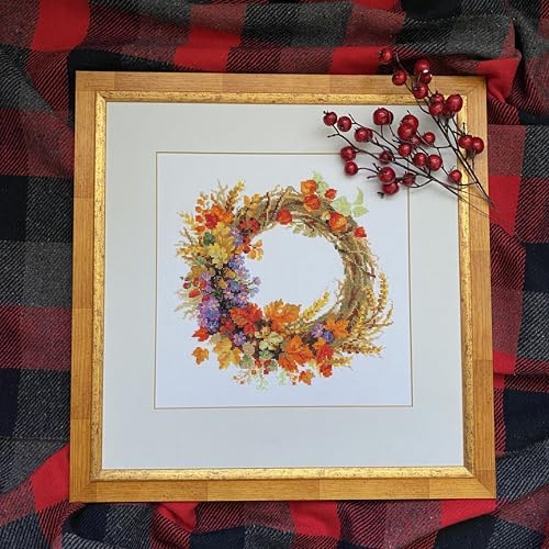 RIOLIS 1537 Wreath with Wheat Counted Cross Stitch Kit 11.75 x 11.75 in