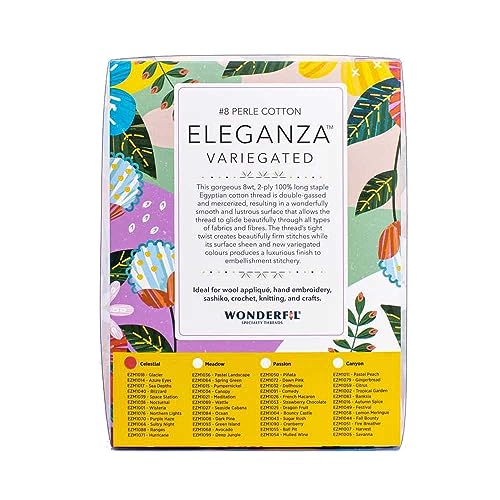 WonderFil 8wt Varigated Eleganza Pack of 12, Celestial