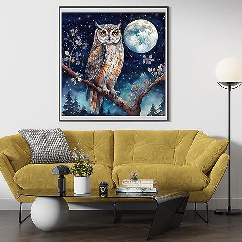 Moohue Stamped Cross Stitch Kits for Adults Skull 14CT Pre Printed Cross Stitch Kits for Beginners (Owl 1) - color: Owl 1