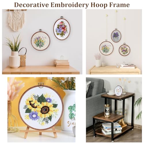 OwnMy 6 Embroidery Hoops with Hanging Rings, Embroidery Frames for Display