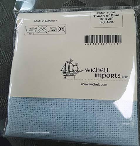 Wichelt Permin Premium AIDA Cross Stitch Fabric 14 Count Touch of Blue 18" x 25"