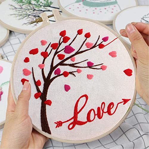 Louise Maelys Love Heart Tree Embroidery Kit for Adults, Romantic DIY Craft - color: kit-5
