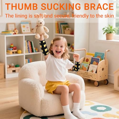 2PCS Thumb Sucking Guard, Thumb Guard for Thumb Sucking(Yellow Ball) - color: Yellow Balls