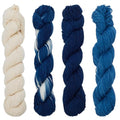 FREEBLOSS 4 Pcs Sashiko Thread 100M x 4 Colors Cotton Embroidery Floss 3 Stranded Blue Embroidery Threads Japanese Quilting & Sewing Thread for Sashiko Kit Supplies - color: Navy Blue