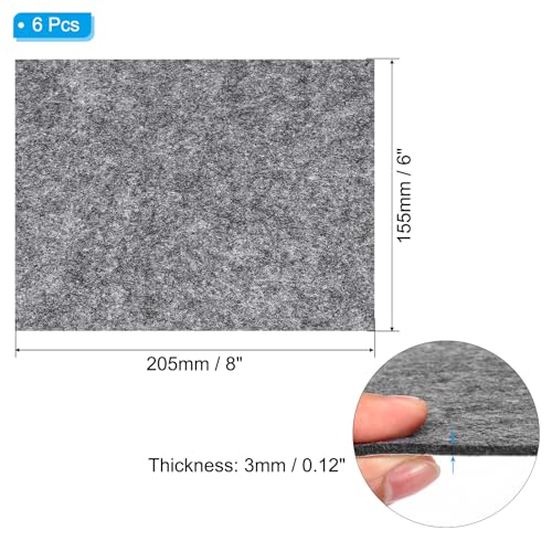 PATIKIL 8x6 Inch Lamp Base Felt, 6Pack 3mm Thickness Rectangle Felt Furniture Pad Soft Adhesive Non-Slip Anti-Scratch Backed Felt for Lamp Furniture DIY Craft, Grey - color: Grey, size: 8x6 Inch