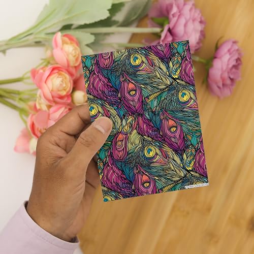Peacock Feather Clay Transfer Paper – 6 Pcs Water-Soluble Polymer Clay Transfer Sheets for Jewelry Making.