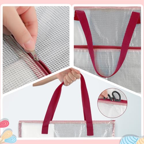 Cosblank 16x16inch Sew Project Bag Jumbo Needlepoint Project Bag, Red - color: Red