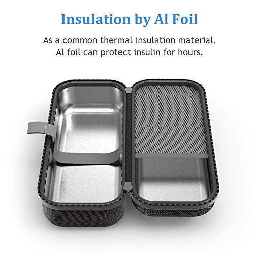 SHBC Insulin Pen Carrying Case Portable Medical Cooler Bag for Diabetes with Protective Ice Brick - Convenient to Changing Needles with Each Injection - color: Black