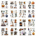 16 Pcs Halloween Vintage Rub-On Transfers for Furniture & Crafts - style: Halloween Vintage