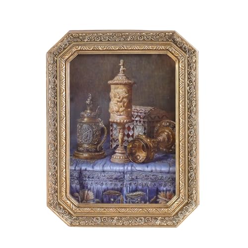 Vintage Picture Frames 4x6 Octagon Bronze Antique Ornate Picture Frames for Tabletop and Wall Mount with Glass Front Retro Home Decor Old Fashioned Victorian Photo Gallery Wall Decor - color: Bronze, size: 4x6