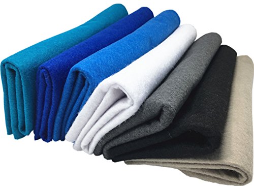 Felt Squares, Misscrafts 7pcs 18" X 18" 1.4mm Thick Soft Felt Fabric Sheet Nonwoven Assorted Colors Patchwork Pack with Thread Bag for DIY Craft Patchwork Sewing Winter Series - color: Winter