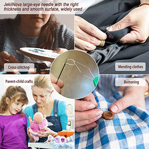 50PCSLarge-Eye Needles for Hand Sewing with Threaders