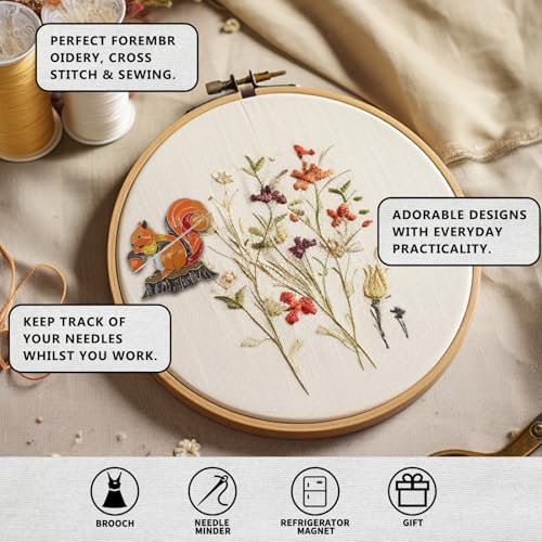 Magnetic Needle Minder Magnet Embroidery Accessories and Supplies Embroidery Needle Holder Cross Stitch Holder Needlework Supplies (Squirrel) - size: Squirrel