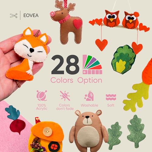 EOVEA - Acrylic Felt Fabric by The Yard - Soft and Durable 72" Wide & 1.6mm Thick Felt Sheets for DIY Crafts, Sewing, Upholstery, Cushion, Padding, Costumes(Baby Pink, 1 Yard) - color: Baby Pink, size: 1 Yard