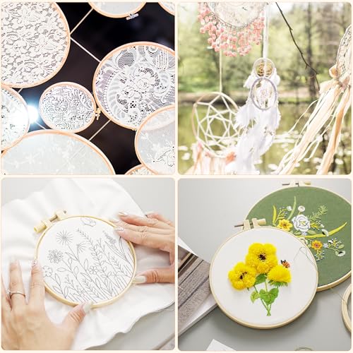 Caydo 6 Pieces Embroidery Hoops with 16 Pieces Needles, 3 Inch to 10 Inch - style: 6 PCS