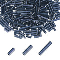 MECCANIXITY 2000pcs Glass Bugle Beads 4/6/9mm Long Tube Cylinder Beads - color: Gunmetal Black