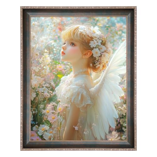14x18 Frame Vintage Green, Ornate 18x14in Picture Frame with Floral Trim, for 14 x 18inch Gallery Photo Pic with HD Plexiglass, 1.6in Widen 0.8in Thick, Horizontal Vertical Wall Display - color: Vintage Green, size: 14x18in