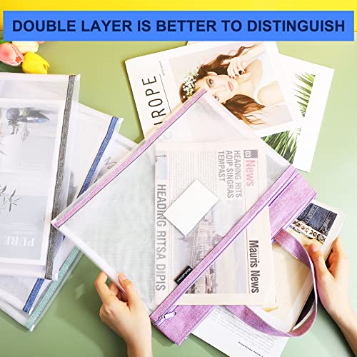 Zhehao 6 Pcs Project Bags for Quilting, Book Pouch Bags 14 x 11 Inch