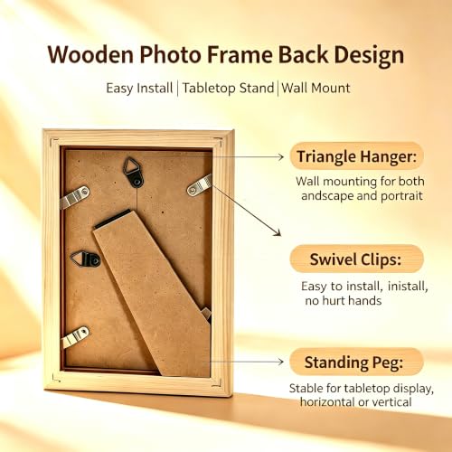 3.5x5 Picture Frames RED Solid Wood Frame, Plastic Panel (Film Needs to be Removed) Table or Wall.Front Window Opening 3x4.5 inch. - color: Red, size: 3.5x5