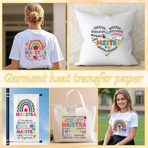 Spanish Teacher DTF Transfers Ready to Press, Iron on Decals for T-Shirts - color: Teacher930