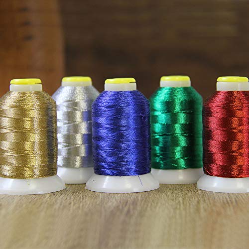 ThreadArt Metallic Embroidery Thread, 1000M, No. L14 - Light Brass - color: Light Brass