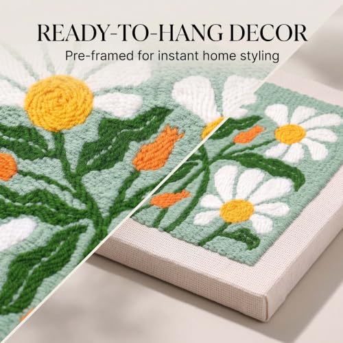 Harimau Embroidery Punch Needle kit Decorative Painting, Embroidery Starter Kits for Beginner,Punch Needle Fabric with Pattern,Threader, Yarns,Embroidery Hoops & Rug Punch(Green) - color: Green
