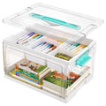 Vtopmart 24 QT Clear Craft Organizer with Removable Tray & Dividers, 1 Pack