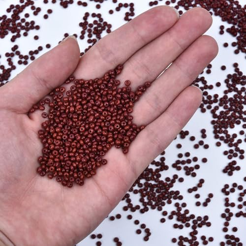 8/0 3mm Tiny Red Glass Seed Beads for Jewelry Making Japanese Round rocailles DIY Craft Approx.1700Pcs - color: Red, size: 3mm 8/0