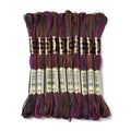 10 Skeins Indigo 0.5mm 6-Ply Polyester Embroidery Floss Cross Stitch Threads Segment Dyed Gradient for DIY Craft Hand Sewing Knitting DIY Crafts Jewelry Making 8.75 Yards(8m)/Skein - color: Indigo