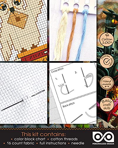 Embroidery Kit with Pattern 'Hedwig The Owl' - Counted Cross Stitch Bookmark