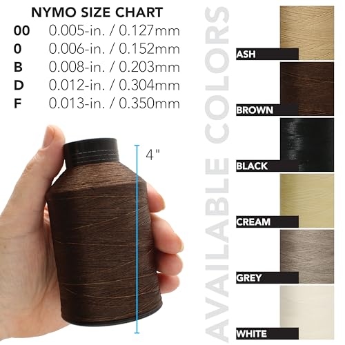 The Beadsmith Nymo Thread, Made of Nylon - color: Brown, size: Size D, 1584 Yards