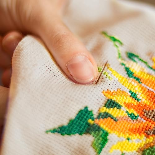 Caydo 6 Pieces Aida Cloth 14 Count Linen Cross Stitch Fabric - color: Linen