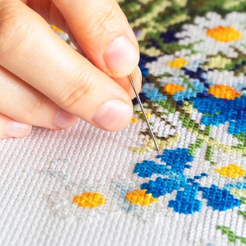 Essentials By Leisure Arts Aida Cloth, 18 Count, Navy Cross Stitch Fabric, Embroidery Fabric, Cross Stitch Supplies for Crafting, Stitching, and Sewing Projects 30X36