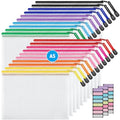 JARLINK A5 Mesh Zipper Pouches, 6x9inch Pencil Pouches for School, 20 Pack - size: A5-20pcs-Assorted