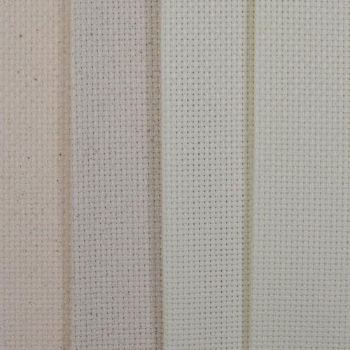 KCS 4 pc of 12" x 18"(30cmx45cm) 14CT Counted Cotton Aida Cloth Cross Stitch Fabric (Cream+Oatmeal) - color: Cream+oatmeal