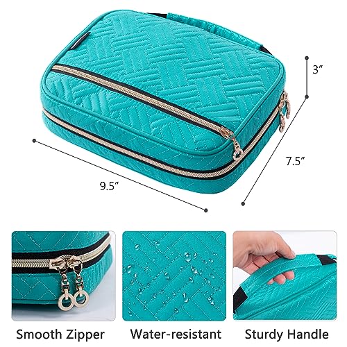 MYBAGZING Crochet Hook Case, Quilted Organizer for Crochet Hooks up to 8" - color: Teal