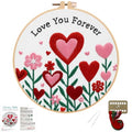 Nuberlic Valentine Embroidery Kit for Beginners Adults - color: LOVE