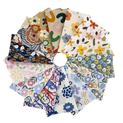 14 Colors Floral Cotton Fabric Squares - 42 Pcs 5x5 Inch Precut Quilting Bundle, 3 of Each Color | Retro Ditsy Print Charm Pack for Sewing, Patchwork & DIY Crafts - color: Color-6