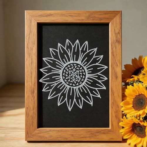 1 Pcs Sunflower Iron on Rhinestones Transfer, Spring Flower Hot Fix Iron on Patch Transfer Decals Crystal Heat Transfer Clothing Repair Decor for T-Shirt Hat Jacket Party - style: Sunflower
