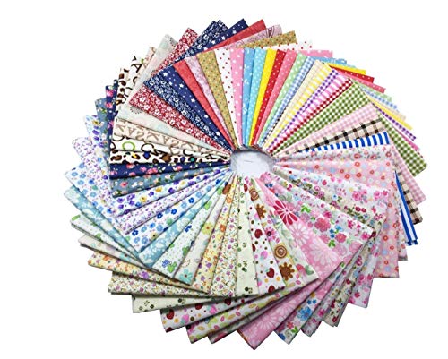 Phantomon 50pcs 8inch x 8inch Cotton Fabric Craft Precut Square Patchwork Sheets for Quilting, Sewing, Scrapbooking (8Inch x 8Inch) - size: 8Inch x 8Inch